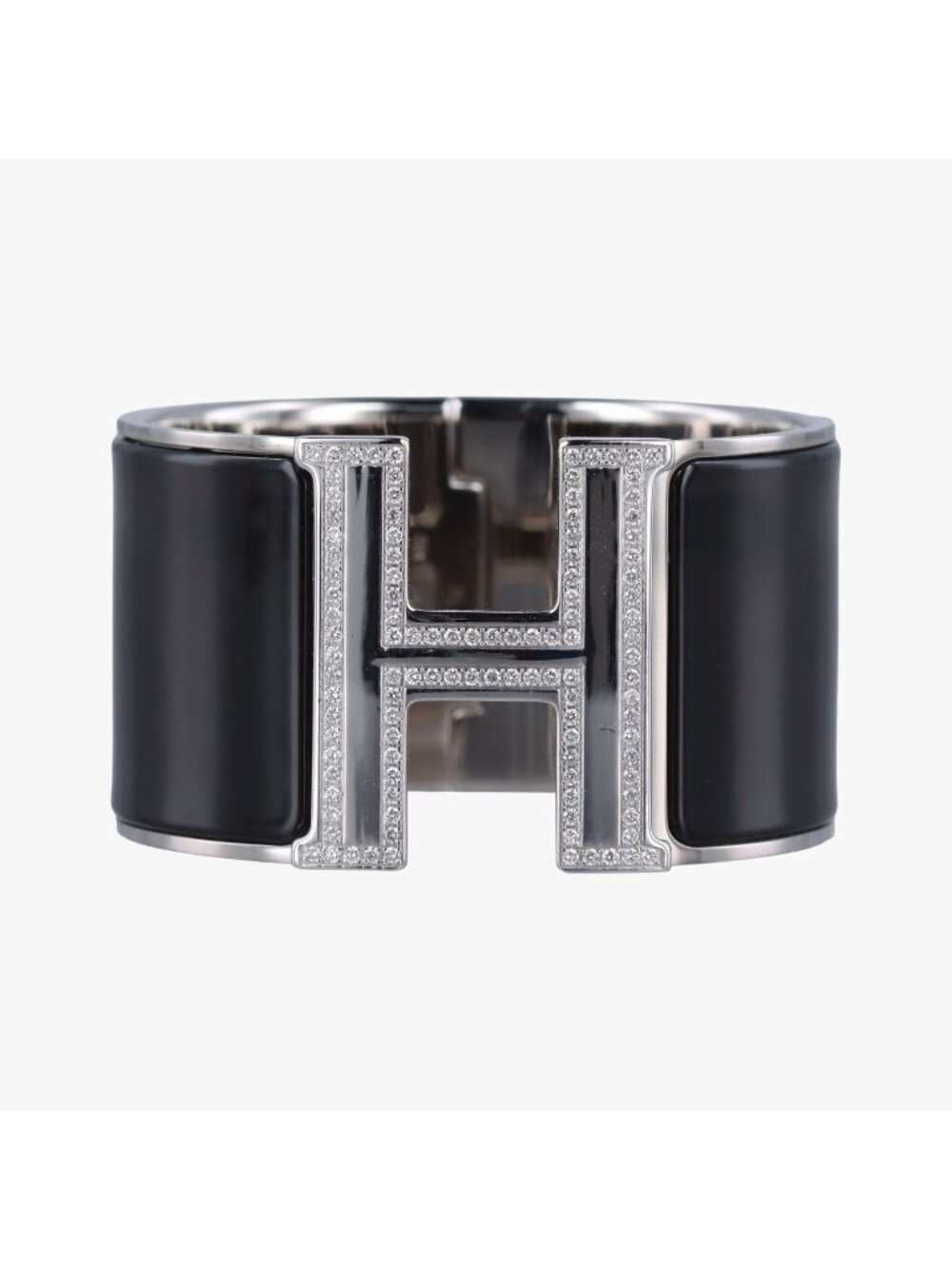 Hermes Clic Clac Black Silver Bracelet